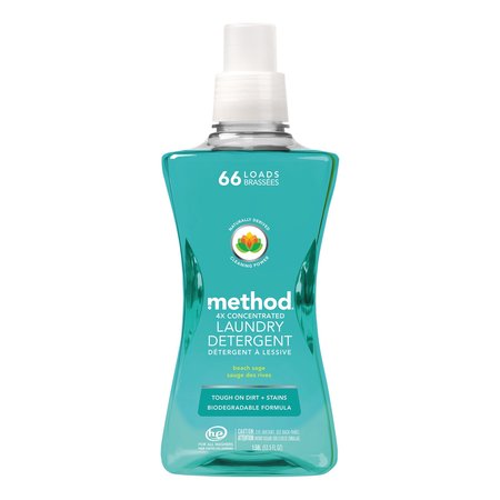 METHOD Laundry Detergent, 53.5 oz Bottle, Liquid, Beach Sage 01489EA